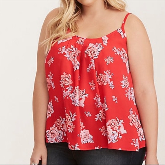 torrid Tops - Torrid floral pleated georgette swing cami